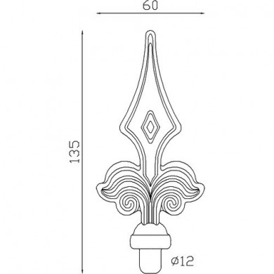 pointe-fer-de-lance-acier-forge-diametre-12-diametre-16-barreau-rond-decoration-p0410-cotes