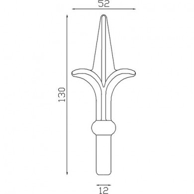 fleur-de-lys-fer-de-lance-pointe-acier-forge-rond-p0388-cotes