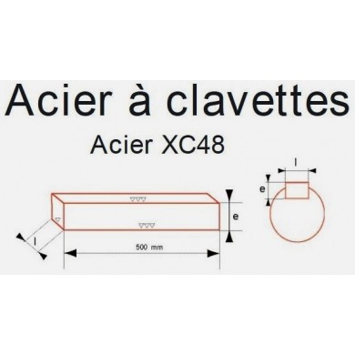 ACIER CLAVETTES XC46 SECTION RECTANGLE 2 À 50 H9 H10 K9