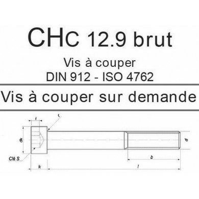 VIS CHC DIN 912 ISO 4762 ACIER BRUT CL. 12.9 FIL. PARTIEL