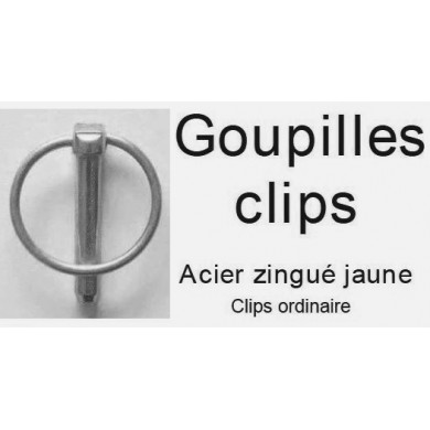 GOUPILLE CLIPS ORDINAIRE FIXATION TUBE ACIER ZINGUÉ JAUNE