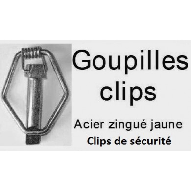 GOUPILLE CLIPS DE SÉCURITÉ RAPIDE TUBE ACIER ZINGUE JAUNE