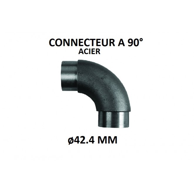 CONNECTEUR A 90° TUBE ROND ACIER, ø42.4