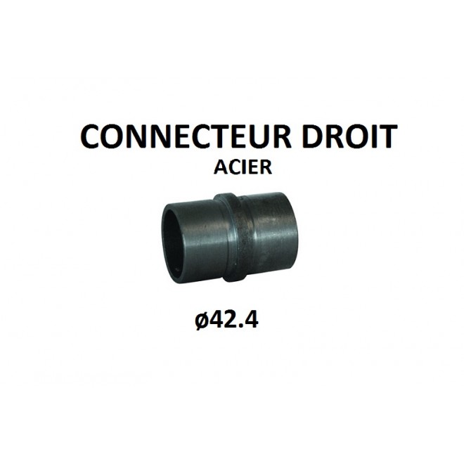 CONNECTEUR DROIT, TUBE ROND ACIER, ø42.4 MM